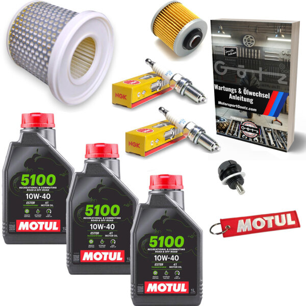 Kundendienst Wartungpaket für Yamaha XV 535 Virago 88-97 Motul Öl Ölfilter Luftfilter Zündkerzen Magnet-Ablassschraube Dichtung