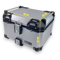 Motorradkoffer Pro3 Alu 55 L silber & Universal Topcase Halterung