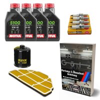 Wartungspaket für Kawasaki Ninja ZX6R 98-02 & Motul & Racing Ölfilter & Anleitung