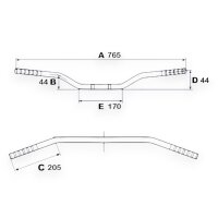 Lenker TRW für Kawasaki S 750 Z schwarz flach & ABE Straßenzulassung