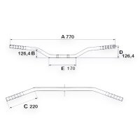 Lenker Touring TRW für Kawasaki  50 KFX chrom hoch...