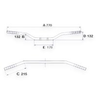 Lenker Touring TRW für Kawasaki  800 W schwarz flach...