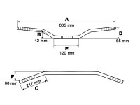 Alulenker TRW Moto Cross niedrig silber für Beta RR...