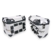 Alukoffersystem silber für Harley Davidson Pan America 22L & 46L & Träger Cutout