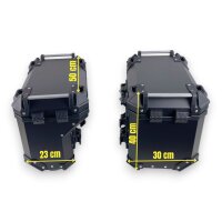 Alukoffersystem Schwarz für Suzuki DL 650 35L & 46L Top & Seitenkoffer Cutout