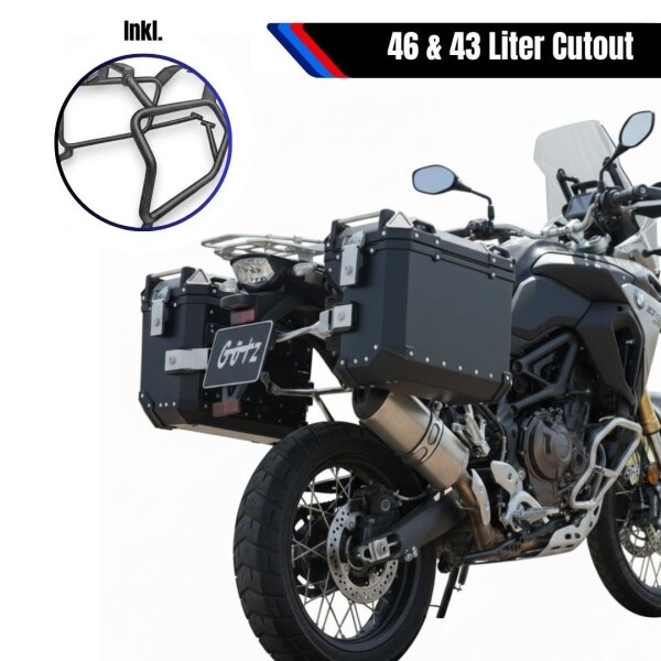 Seitenkoffersystem Alu 46L schwarz für Honda CRF1100 AfricaTwin & Träger Cutout