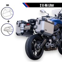 Seitenkofferset Alu & Träger Silber für BMW...