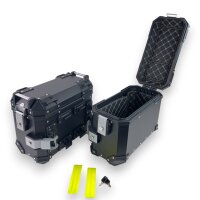 Alukofferset & Träger Schwarz für BMW R 1300 GS 22 L Topcase & Seitenkoffer 2 X 36 L