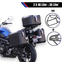 Alukofferset & Träger Schwarz für Yamaha GT...