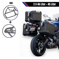 Alukofferset & Träger Schwarz für Yamaha GT...