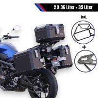 Alukofferset & Träger Schwarz für Yamaha GT...
