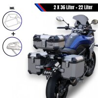 Alukofferset & Träger Silber für Yamaha GT...