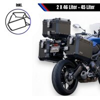 Alukofferset & Träger Schwarz für Kawasaki...