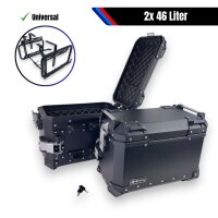 Motorrad Seitenkoffersystem 2x46L schwarz & Universal...