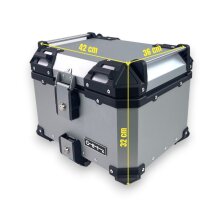 Alukofferset & universal Träger für Motorrad 45L & 36L silber Top & Seitenkoffer