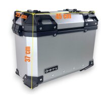 Alukofferset & universal Träger 55L & 36L silber Top & Seitenkoffer Motorrad