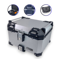 Alukofferset & universal Träger 55L & 36L silber Top & Seitenkoffer Motorrad