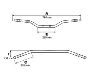 Stahllenker Dragbar medium chrom 1“ 25,4mm für Harley Davidson 1338 Dyna Glide mit ABE