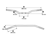 Stahllenker Speedfighter Alu 25,4mm für Yamaha XVS...