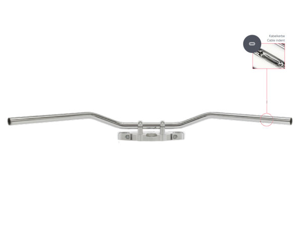 Stahllenker Roadstar Wide Kabelkerbe 25,4mm für Harley Davidson 1340 Dyna Glide mit ABE