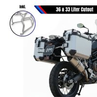 Seitenkofferset 36l & Träger Silber für...