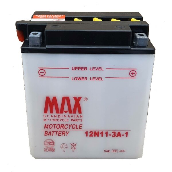 NIELSEN Max Batterie Dry Charged (ohne Batteries&auml;ure) 12V/11Ah (12N11-3A-1)