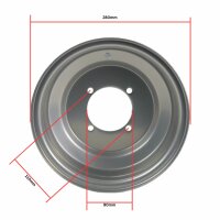 Felge 10x5-110 vorne Quad ATV silber-grau