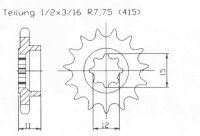 Ritzel 14 Zähne für Aprilia ET Tuareg 50 / ETX...