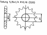 Ritzel Z.15 für Aprilia 125 AFI Extrema 1993-1994