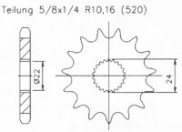 Ritzel 12 Zähne Aprilia 125 MX / Rally-RX / Red Rose...