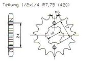 Ritzel vorne 11 Zähne für Aprilia RS 50 06-09