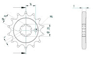 Ritzel vorne 14 Zähne für Yamaha 80 RD LC2 Bj....