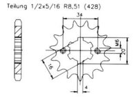 Betamotor 125 RR Enduro-10 Ritzel vorne 14 Z&auml;hne