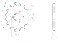 Ritzel vorne 14 Zähne für Kawasaki KMX 125 86-03