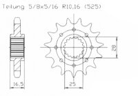 Ritzel vorne 16 Zähne für KTM 950 / Super...