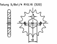 Honda 200 XL RB,RC,RD MD0681-83 Ritzel vorne 13 Zähne
