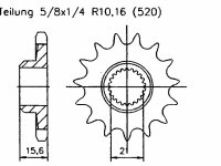 Yamaha 400 SRX 1JL035439 Japan Ritzel vorne 14 Zähne