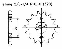 Ritzel Z.13 für Honda 250 NX  1988-1993