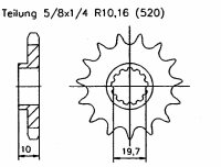 Kettenrad Z.14 für Suzuki 250 DR SE-P,R,S &...