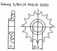 Husqvarna 610 TE & USA91-01 Ritzel vorne 17 Zähne